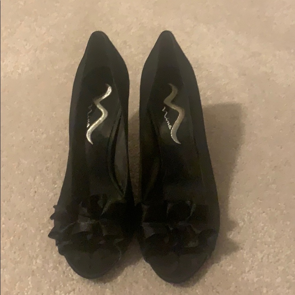 Satin ruffled Nina heels